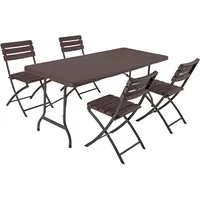 Garden Pleasure Tabora, schwarz Kunststoff, Metall, 5-teilig