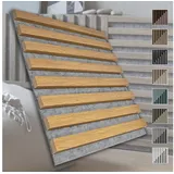 marbet design Wandpaneel, (Akustikpaneele Akustikquadrate 40x40cm Wandverkleidung Holz - (1 Paneel, grau - Eiche hell) horizontal aus MDF Deckenverkleidung)
