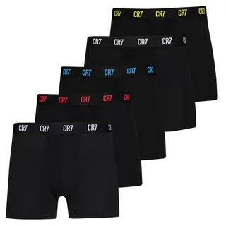 Cristiano Ronaldo CR7 CRISTIANO RONALDO Basic Trunk Herren Boxershorts atmungsaktive Baumwoll-Unterhose Unterwäsche 300-8125-49-2314 Schwarz/Bunt - M