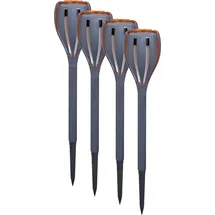 Trendline LED Solarleuchte 4er Set mit Erdspieß grau