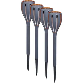 Trendline LED Solarleuchte 4er Set mit Erdspieß grau