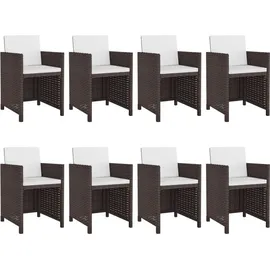 vidaXL Garten-Essgruppe 9-tlg. Tisch 109 x 109 cm braun