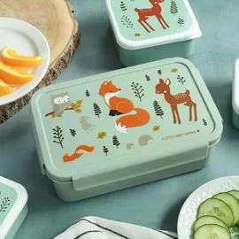 A Little Lovely Company Bento Lunchbox Brotdose, 14x21 cm (Waldtiere Grün) – Grün