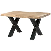 MASSIVMOEBEL24.DE Baumtisch Mango 140x90x77 beige lackiert / X-Beine anthrazit