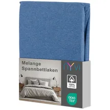 nyvi DreamScience Melange Spannbettlaken 140 x 200 cm blau