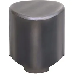 Mendler Hocker HWC-L74, Sitzhocker Holzhocker, Holz MVG-zertifiziert Industrial, Metall-Optik gebürstet