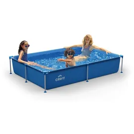 Crivit Framepool Rechteckig 228 x 159 x 42 cm blau inkl. Ablassventil, Bodenschienen