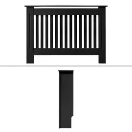 ECD Germany Heizkörperverkleidung Landhausstil 112x19x82 cm Schwarz