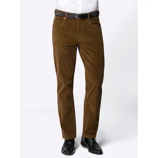 Cordhose CLASSIC, Herren, Gr. 31, Unterbauchgrößen, braun (cognac), 98% Baumwolle, 2% Elasthan, unifarben, lang, Hosen