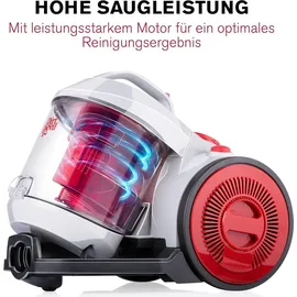 Dirt Devil Staubsauger ohne Beutel DD2503 - weiß, rot