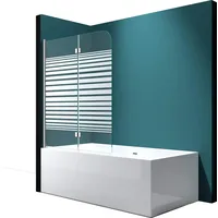 Mai & Mai Faltwand Badewanne 120x140cm Badewannenaufsatz Duschwand für Badewannenfaltwand ESG teilsatiniert