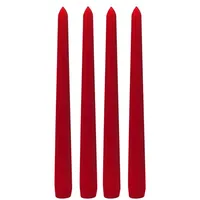 Dekohelden24 Formkerze Spitzkerzen 25 x 2 cm rot 4 St.