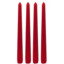 Dekohelden24 Formkerze Spitzkerzen 25 x 2 cm rot 4 St.