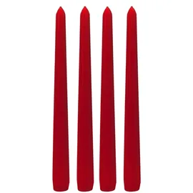 Dekohelden24 Formkerze Spitzkerzen 25 x 2 cm rot 4 St.