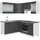 Vicco Winkelküche Fame-Line L-Form 160 x 190 cm Anthrazit-Gold/Weiß