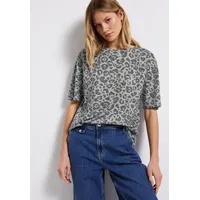STREET ONE T-Shirt mit Leo-Muster Gr. 46, coastal beige,