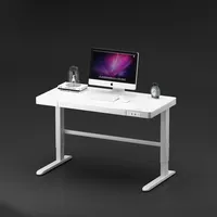 Glas Tisch Büro Lift GW12W elektrisch höhenverstellbar USB 120x60cm weiß Qi