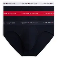 Tommy Hilfiger 3P Signature Cotton Logo Brief Schwarz/Rot Baumwolle Small Herren