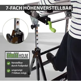 Trutzholm Werkbank Aluminium klappbar höhenverstellbar 7 Stufen schwarz