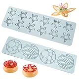 Tuille Formen 2pcs Blume & Geometrische tuile Formen Silikon -Spitzenformen für Kuchen Dekoration DIY Easy Freisetzung Lebensmittelqualität Backformen für Lebensmittel Dessert Spitze Formen für Kuche