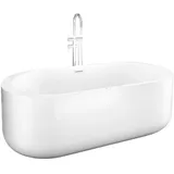 AcquaVapore freistehende Badewanne F26 170x80cm Whirlpool Luft & Wasser mit Armatur AF03