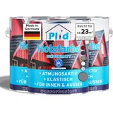 Plid® Holzfarbe Holzlack, Silbergrau 2,25l - Innen & Außen - Wetterschutzfarbe Silbergrau Holzfarbe Außen - Dauerhafte Holzschutzfarbe - Farbe für Holz - Lackfarbe Wetterfest - Made in Germany