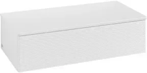 V&B Sideboard mit Frontstruktur Antao 100x26,8x50cm, WBP w. wal, glo wh. Lac