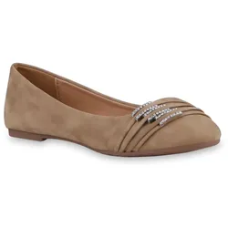 Damen Klassische Ballerinas in Hellbraun