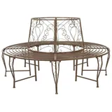 vidaXL Baumbank Ø 160 x 89 cm Antikbraun
