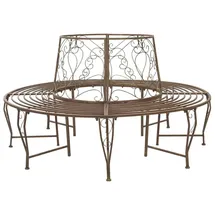 vidaXL Baumbank Ø 160 x 89 cm Antikbraun