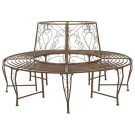 vidaXL Baumbank Ø 160 x 89 cm Antikbraun