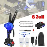 Dayplus - Akku-kettensäge Elektro Kettensägen 6 Zoll Handkettensäge Mit Ladegerät / Akku