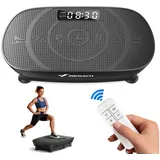 MERACH Vibrationsplatte Mini-Vibrationsplattform mit LED-Display, 100 W, 10 Intensitätsstufen, mit Fernbedienung, für Ganzkörpertraining zu Hause, bis 150 kg schwarz