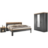 Home Affaire Schlafzimmer-Set »Westminster«, beinhaltet 1 Bett, Kleiderschrank 3-türig und 2 Nachtkommoden grau