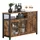 VASAGLE Sideboard 110 x 75 x 33 cm Vintagebraun / Schwarz
