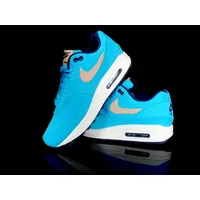 Nike Air Max 1 Premium Sneaker, Baltic Blue/Sesame-Gridiron-Sail, 39 EU - 39 EU