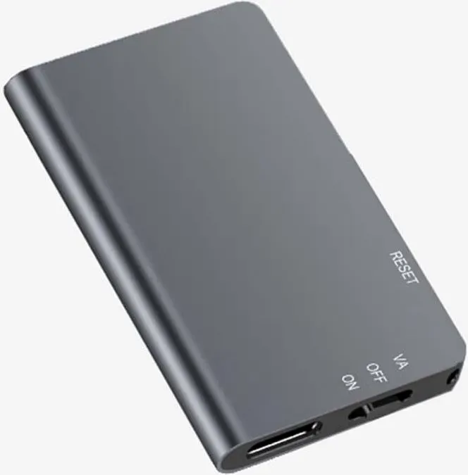 Rexsun 64GB Digitaler Sprachrekorder mit Ein-Tasten-Aufnahme, ABS+Aluminiumlegierung in Grau, L810