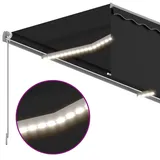 vidaXL Markise Automatisch mit Rollo LED Windsensor 4,5x3 m Anthrazit