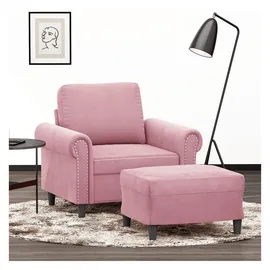 vidaXL Sessel mit Hocker 60 x 60 x 60 cm Rosa Samt