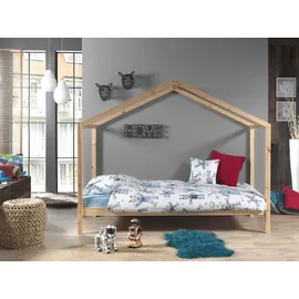 Vipack Hausbett Dallas 90 x 200 cm Kiefer massiv natur beige