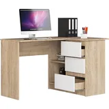 akord furniture factory AKORD B16 rechts Sonoma-Eiche Front Weiß B124 x H77 x T85 cm - Weiß