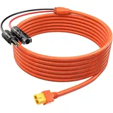 Solarladekabel Solarkabel 3Meter, Solarstecker auf XT60 Stecker Solarpanel Adapter, Solar Ladekabel für Bluetti Ecoflow Power Stations, EF DELTA 2, River Pro MAX Solargeneratoren, 12AWG 4mm2 3Meter