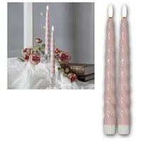 Star Trading Flamme Shine LED Stabkerzen 25 cm rosa