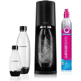 Sodastream Terra black + PET-Flasche 2 l + PET-Flache 1 l + Zylinder