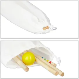 Relaxdays Krocket Spiel Croquet Set 8 Spieler