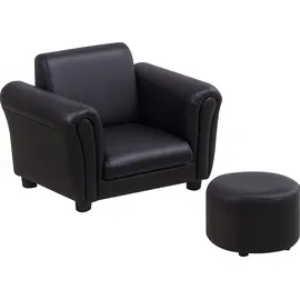 Homcom Kindersessel mit Fußhocker 54 x 42 x 41 cm Holz schwarz