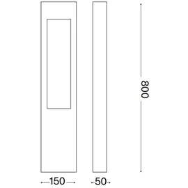 Ideal Lux Außenleuchte Aluminium/Glas 80,0 cm G9 spritzwassergeschützt braun