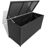 yorten Garten Aufbewahrungstruhe Poly Rattan Truhenbank Gartenbank Aufbewahrungsbox 120 x 50 x 60 cm (L x B x H) - Schwarz