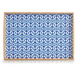 Zeller 25389 Serviertablett Marokko, Bambus/MDF, blau/weiß