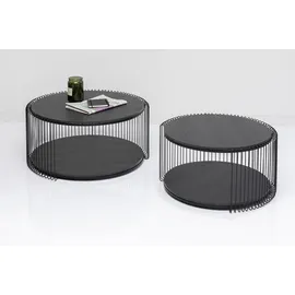 Kare DESIGN Couchtisch Wire Double 87960 2er Set Lack Schwarz